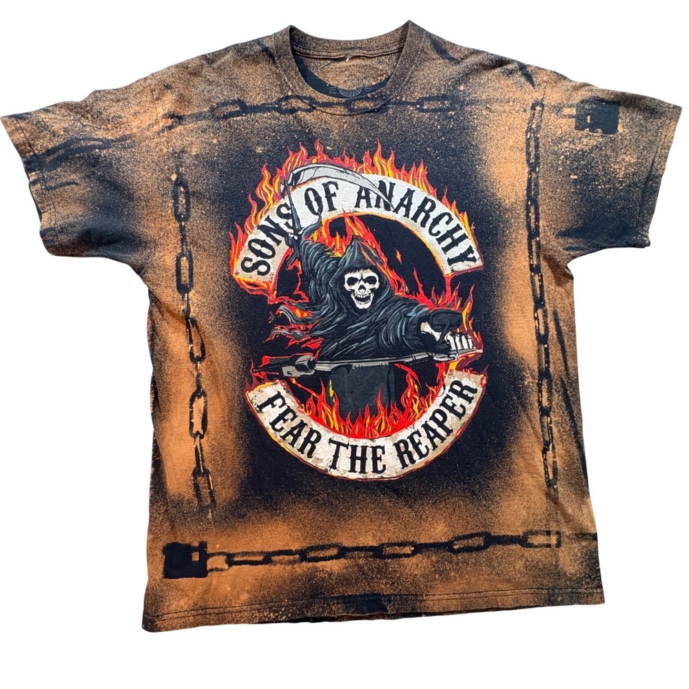 Sons of Anarchy T-Shirt Mens XL Bleach Wash Fear the Reaper Graphic Cotton Tee